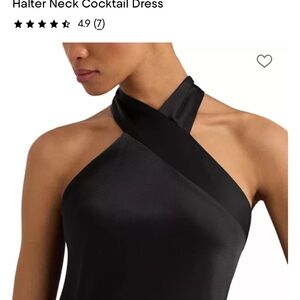 Ralph Lauren Black Halter-Neck Midi Dress